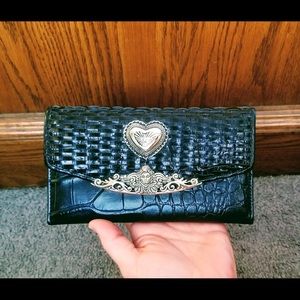 Black leather Trifold Wallet